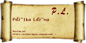 Pálka Léna névjegykártya